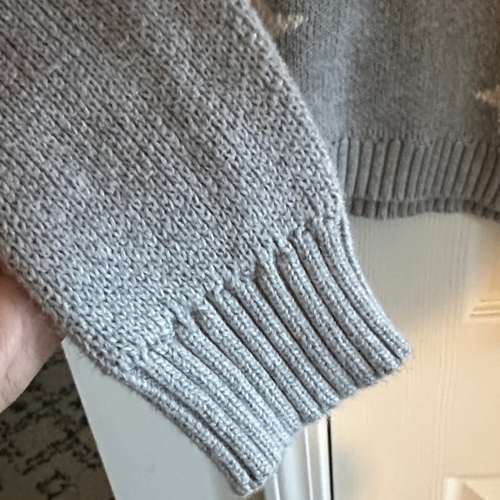 Marled Gray and Cream Star Sweater - Picture 2 of 5